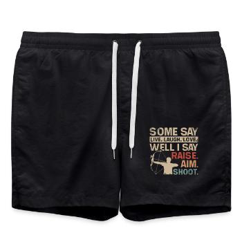 Je dis soulever, viser, tir à l’arc - Short de bain - noir - Devant - AI Model Male 185 light (185cm)