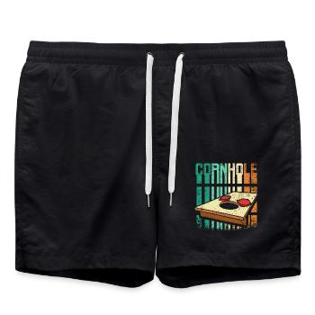 Retro Vintage Cornhole - Badeshorts - Schwarz - Vorne - AI Model Male 185 light (185cm)