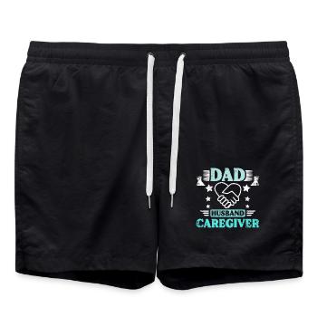Fête des pères Papa Mari Soignant - Short de bain - noir - Devant - AI Model Male 185 light (185cm)