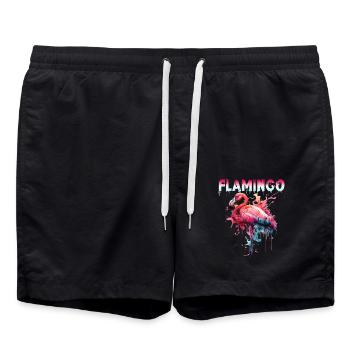 Flamingo Color Splash für einen Flamingo Fan - Badeshorts - Schwarz - Vorne - AI Model Male 185 light (185cm)