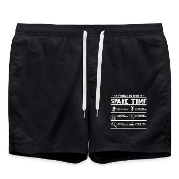 Ce que je fais pendant mon temps libre Skateboard - Short de bain - noir - Devant - AI Model Male 185 light (185cm)