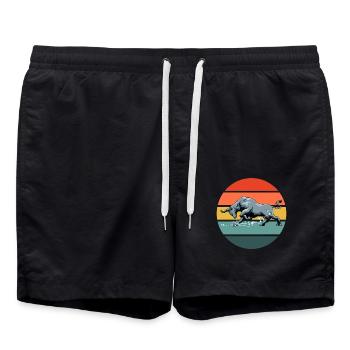 Bulle und Stier für einen Bauer - Badeshorts - Schwarz - Vorne - AI Model Male 185 light (185cm)