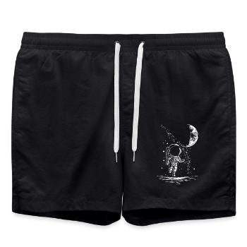 Astronaute à l’infini avec la lune - Short de bain - noir - Devant - AI Model Male 185 light (185cm)