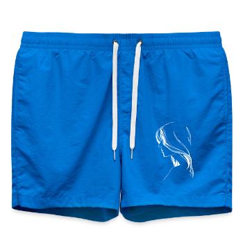 Portrait Femme Tatouage avec des cheveux longs élégants - Short de bain - cobalt blue - Devant