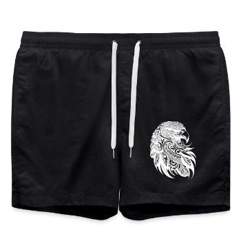 Tattoo Eagle Tribal Style - Swim Trunks - black - Front - AI Model Male 185 light (185cm)