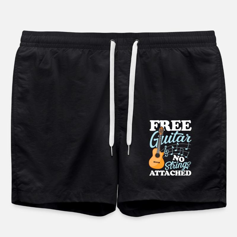 Guitar No Strings Attached - Badeshorts - Schwarz
