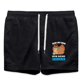 Keine Lust mehr ich gehe Saunieren - Badeshorts - Schwarz - Vorne - AI Model Male 185 light (185cm)