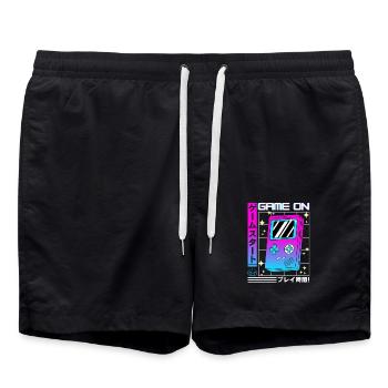 Série Rétro Futuriste : Japonais - Game on - Short de bain - noir - Devant - AI Model Male 185 light (185cm)