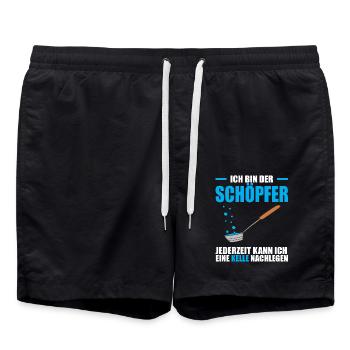 Ich bin der Schöpfer jederzeit kann ich eine Kelle - Badeshorts - Schwarz - Vorne - AI Model Male 185 light (185cm)