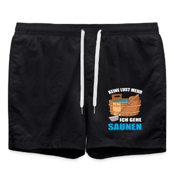 Keine Lust mehr ich gehe Saunen - Badeshorts - Schwarz - Vorne - AI Model Male 185 light (185cm)