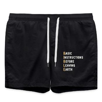 Instructions de base de la leçon biblique avant - Short de bain - noir - Devant - AI Model Male 185 light (185cm)