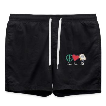 Paix Amour Foi Foi religieuse chrétienne - Short de bain - noir - Devant - AI Model Male 185 light (185cm)