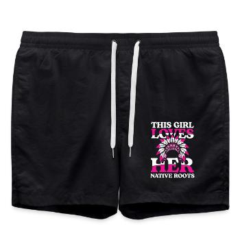 This Girl Loves Her Native Roots für Ureinwohner - Badeshorts - Schwarz - Vorne - AI Model Male 185 light (185cm)