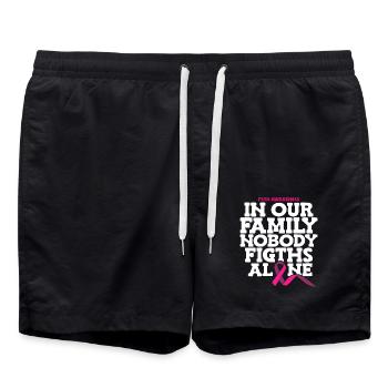 In our family, no one fights alone - Swim Trunks - black - Front - AI Model Male 185 light (185cm)