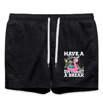 Have A Break Give National Stress Awareness - Swim Trunks - black - Front - AI Model Male 185 light (185cm)