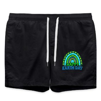 Joyeux Jour de la Terre Arbres forestiers - Short de bain - noir - Devant - AI Model Male 185 light (185cm)