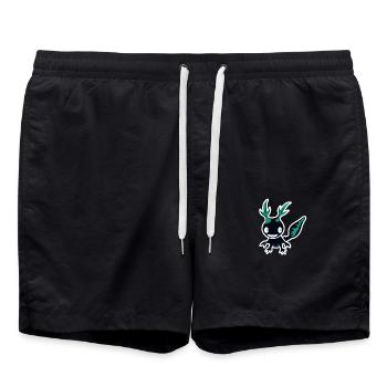 Süßes Kawaii Axolotl Design negative farben - Badeshorts - Schwarz - Vorne - AI Model Male 185 light (185cm)