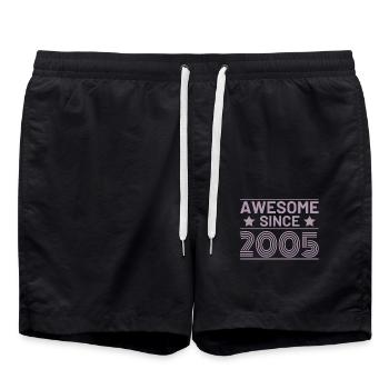 Birthday Awesome since 2005 - Swim Trunks - black - Front - AI Model Male 185 light (185cm)