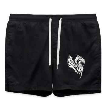 Dragon in tattoo style with wings - Swim Trunks - black - Front - AI Model Male 185 light (185cm)