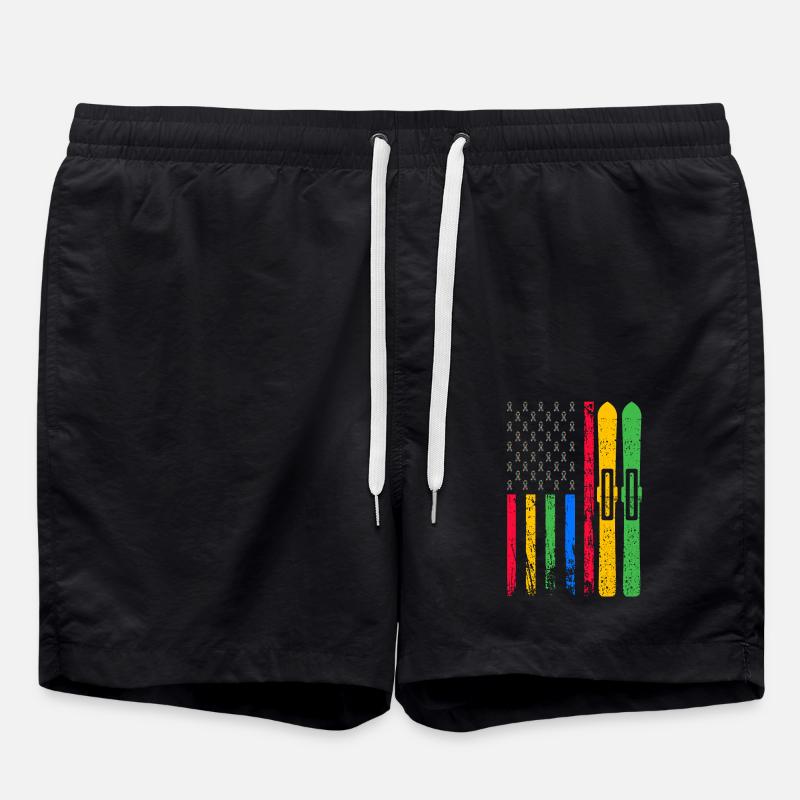 Drapeau sportif américain - Short de bain - noir