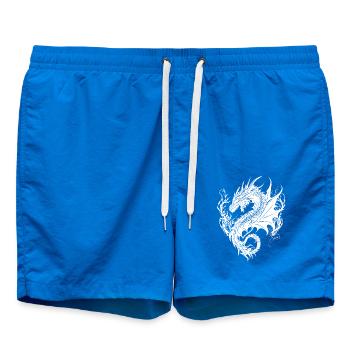 Fierce vintager dragon in scale dress - Swim Trunks - cobalt blue - Front