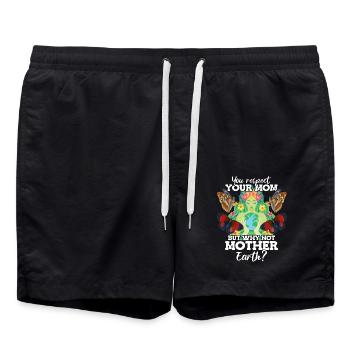 You respect your mother, but why not - Swim Trunks - black - Front - AI Model Male 185 light (185cm)