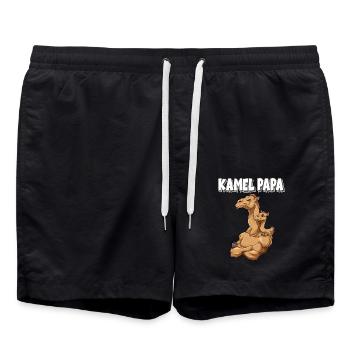 Kamel Papa für Papas - Badeshorts - Schwarz - Vorne - AI Model Male 185 light (185cm)