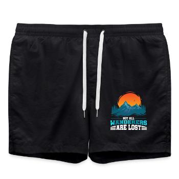 Tous les randonneurs ne sont pas perdus Alpinisme - Short de bain - noir - Devant - AI Model Male 185 light (185cm)