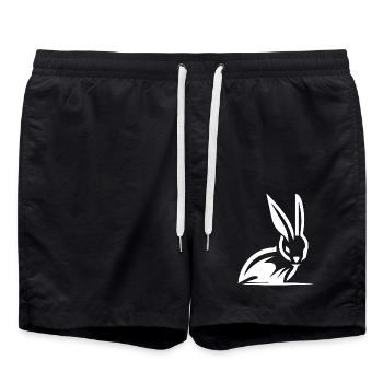 Sweet Easter Bunny Rabbit Portrat - Swim Trunks - black - Front - AI Model Male 185 light (185cm)