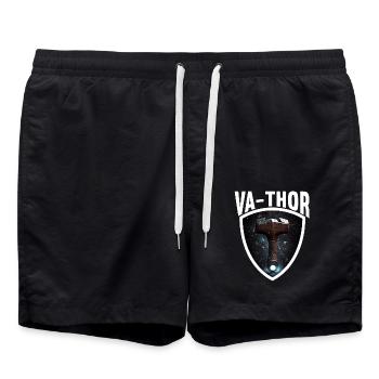 Papa Vathor Va Thor Vatertag Vatertagsgeschenk - Badeshorts - Schwarz - Vorne - AI Model Male 185 light (185cm)
