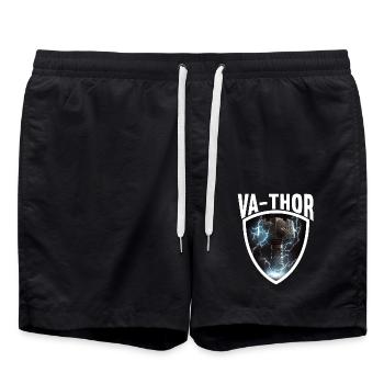 Papa Vathor Va Thor Vatertag Vatertagsgeschenk - Badeshorts - Schwarz - Vorne - AI Model Male 185 light (185cm)