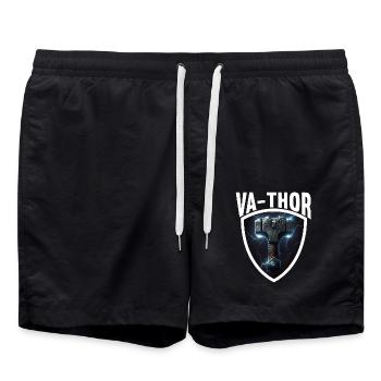 Papa Vathor Va Thor Vatertag Vatertagsgeschenk - Badeshorts - Schwarz - Vorne - AI Model Male 185 light (185cm)