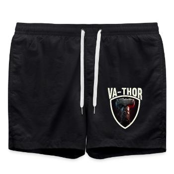 Papa Vathor Va Thor Vatertag Vatertagsgeschenk - Badeshorts - Schwarz - Vorne - AI Model Male 185 light (185cm)