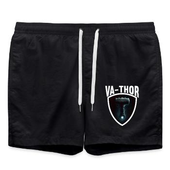 Papa Vathor Va Thor Vatertag Vatertagsgeschenk - Badeshorts - Schwarz - Vorne - AI Model Male 185 light (185cm)