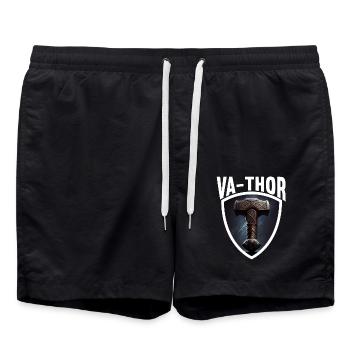 Papa Vathor Va Thor Vatertag Vatertagsgeschenk - Badeshorts - Schwarz - Vorne - AI Model Male 185 light (185cm)