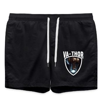 Papa Vathor Va Thor Vatertag Vatertagsgeschenk - Badeshorts - Schwarz - Vorne - AI Model Male 185 light (185cm)