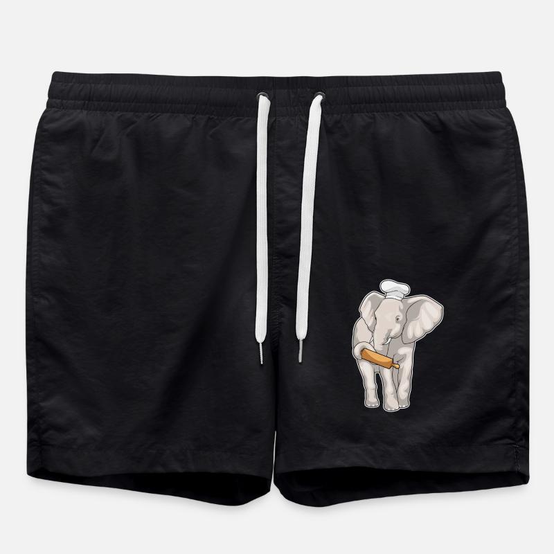 Elephant Baker Pasta Wood - Swim Trunks - black