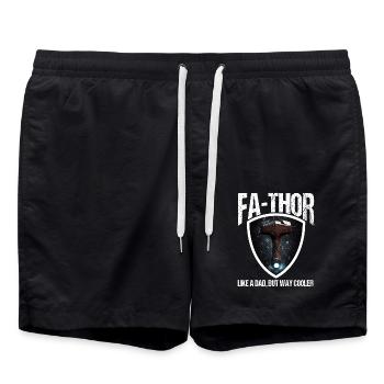 Papa Vathor Va Thor Vatertag Vatertagsgeschenk - Badeshorts - Schwarz - Vorne - AI Model Male 185 light (185cm)