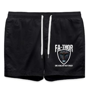 Papa Vathor Va Thor Vatertag Vatertagsgeschenk - Badeshorts - Schwarz - Vorne - AI Model Male 185 light (185cm)