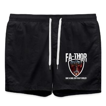 Papa Vathor Va Thor Vatertag Vatertagsgeschenk - Badeshorts - Schwarz - Vorne - AI Model Male 185 light (185cm)