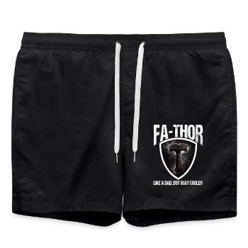 Papa Vathor Va Thor Vatertag Vatertagsgeschenk - Badeshorts - Schwarz - Vorne - AI Model Male 185 light (185cm)