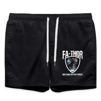 Papa Vathor Va Thor Vatertag Vatertagsgeschenk - Badeshorts - Schwarz - Vorne - AI Model Male 185 light (185cm)