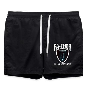 Papa Vathor Va Thor Vatertag Vatertagsgeschenk - Badeshorts - Schwarz - Vorne - AI Model Male 185 light (185cm)