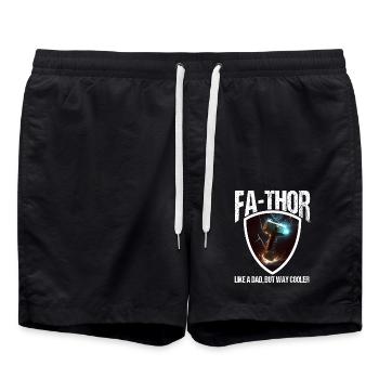 Papa Vathor Va Thor Vatertag Vatertagsgeschenk - Badeshorts - Schwarz - Vorne - AI Model Male 185 light (185cm)
