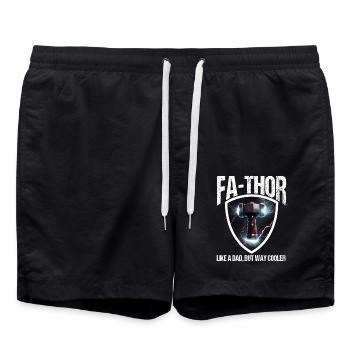 Papa Vathor Va Thor Vatertag Vatertagsgeschenk - Badeshorts - Schwarz - Vorne - AI Model Male 185 light (185cm)