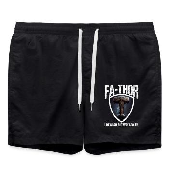Papa Vathor Va Thor Vatertag Vatertagsgeschenk - Badeshorts - Schwarz - Vorne - AI Model Male 185 light (185cm)