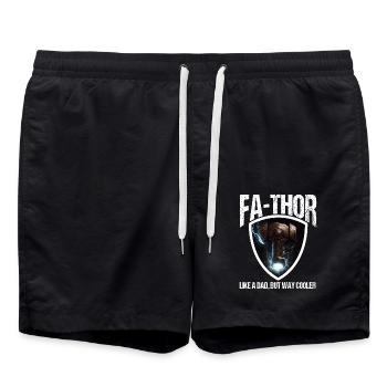 Papa Vathor Va Thor Vatertag Vatertagsgeschenk - Badeshorts - Schwarz - Vorne - AI Model Male 185 light (185cm)