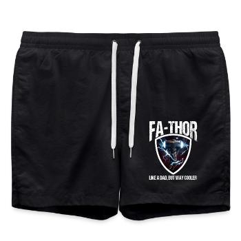 Papa Vathor Va Thor Vatertag Vatertagsgeschenk - Badeshorts - Schwarz - Vorne - AI Model Male 185 light (185cm)