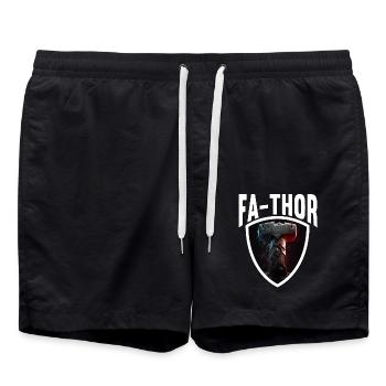 Papa Vathor Va Thor Vatertag Vatertagsgeschenk - Badeshorts - Schwarz - Vorne - AI Model Male 185 light (185cm)