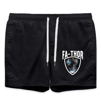 Papa Vathor Va Thor Vatertag Vatertagsgeschenk - Badeshorts - Schwarz - Vorne - AI Model Male 185 light (185cm)